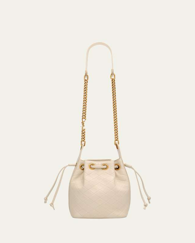 Cassandra Small YSL Bucket Bag in Quilted Leather